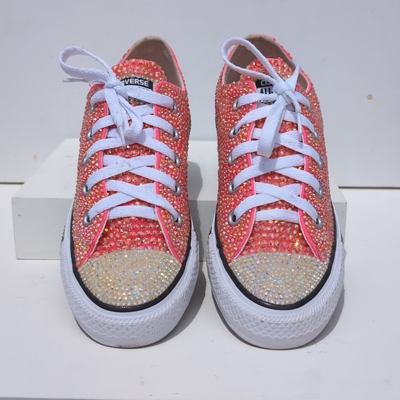Converse Pink Glitter Low-Tops Size 6 - Picture 3 of 8